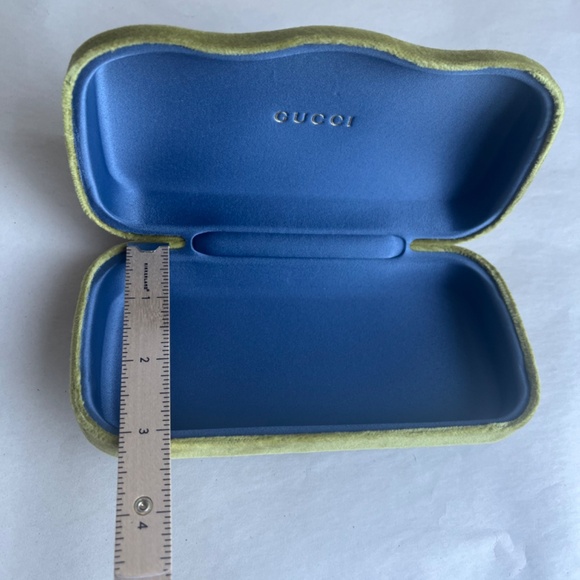 Gucci Sunglasses Eyeglasses Case Green Velvet Clamshell Lime Green Gucci Case - Picture 6 of 6